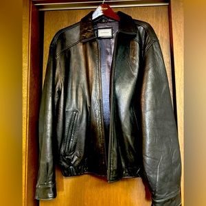 Men’s Black leather jacket from Hathaway.